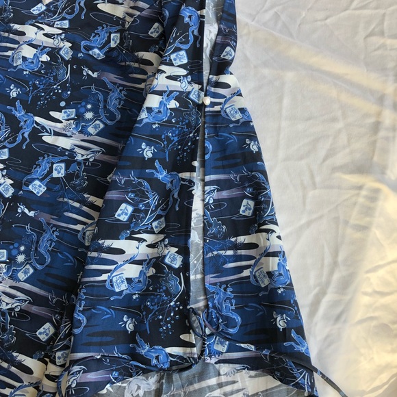 Chinoiserie Print Silk Mod Dress w/ Split Sleeves - Picture 4 of 5